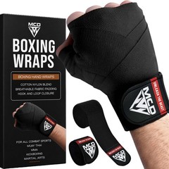 MCD Boxing Wraps for Men & Women 4.5m (180 inch Hand Boxing), Black
