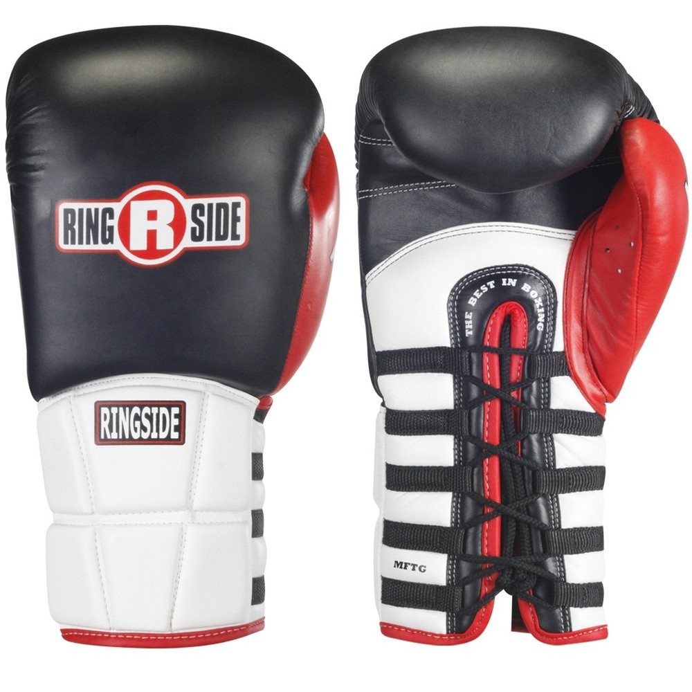 Ringside Lace IMF Tech Boxing Training Sparring Gloves 16-Ounce Black