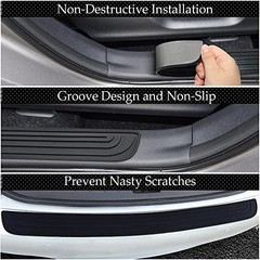 ASUBHA Car Rear Bumper Protector, Bumper Guard, Universal Rubber Anti Black
