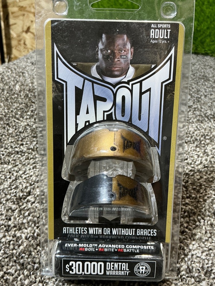 Battle Tap Out Mouthguard 2-Pack Gold/Black All Sports Adult