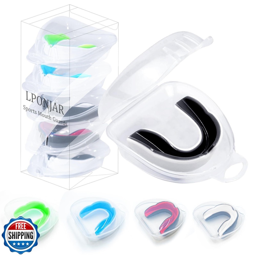 5 Pack Kids Youth Mouth Guard for Sports, Boys Girls Mouth Guard with Case, C