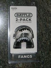 Battle 2-Pack Mouthguards Fangs New Black and White Straps Included – Youth