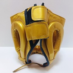 Cleto Reyes Boxing Head Gear Full Face Type Size Free Gold from Japan Used