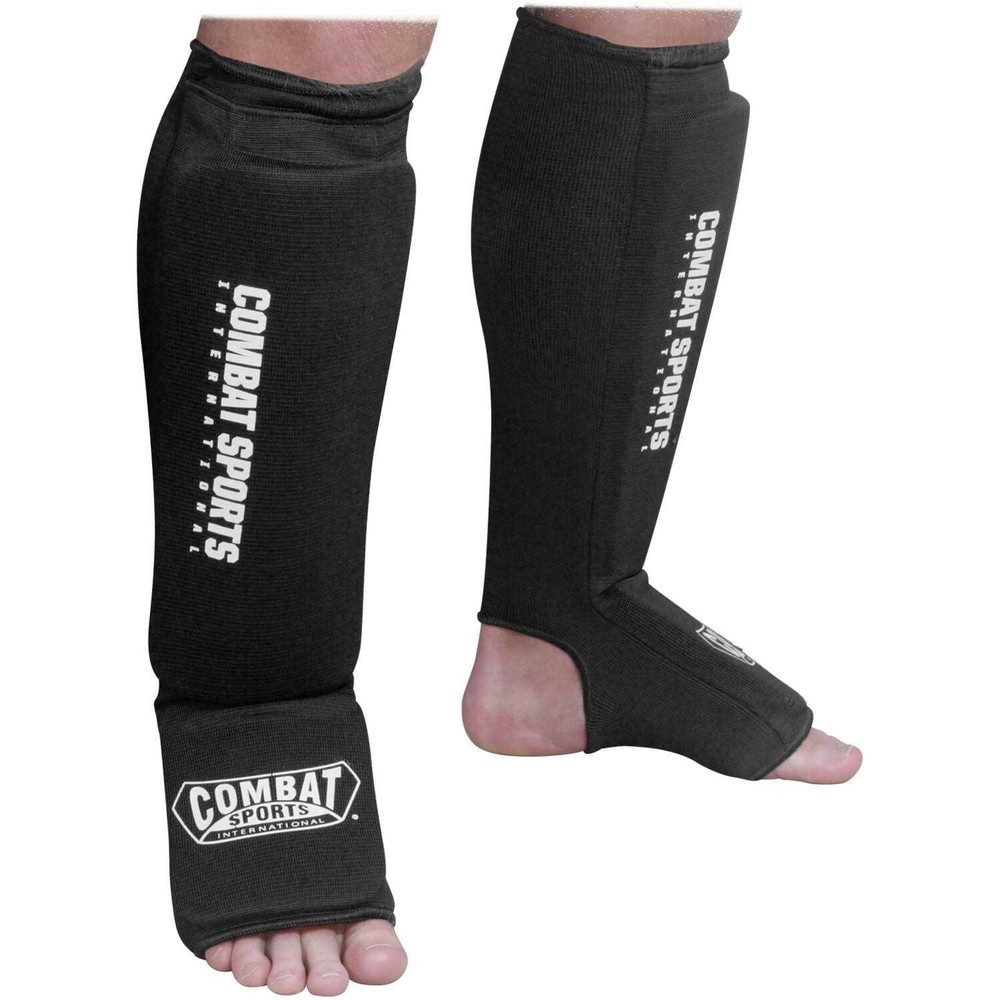 Combat Sports Washable MMA Elastic Cloth Shin and Instep Padded Guards, XL