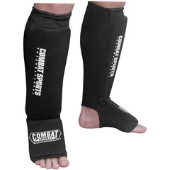 Combat Sports Washable MMA Elastic Cloth Shin and Instep Padded Guards, XL