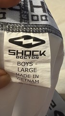 Shock Doctor Boys L Compression Shorts w/ Protective Cups White/Black
