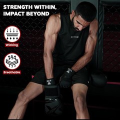 WYOX Gel Boxing Hand Wraps Inner Gloves for Men & Women, XS (6-7 inch), Black