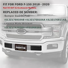 Original Front Bumper Guards Pads & Front License Plate Bumper F150 18-20