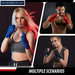 FIVING Boxing Hand Wraps Inner Gloves for Men Women, 180 Inch Black