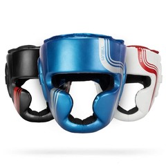 Sanabul Core Series Boxing Headgear for Men & Large-X-Large, Blue/Silver