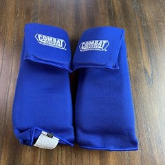 Combat Sports Mens Blue International Grappling Training Shin Guards Size M