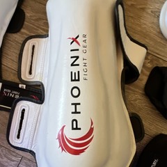 Phoenix Fight Gear Shin Guards Pair for Combat Sports Training – White/Red