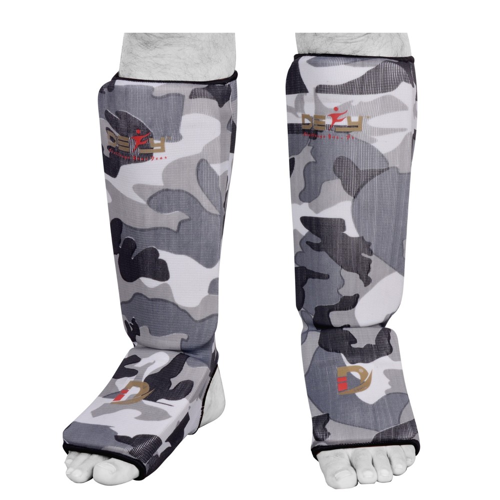 DEFY Shin Instep Foam Padded Shin Guard Shin Support MMA Protector White Camo