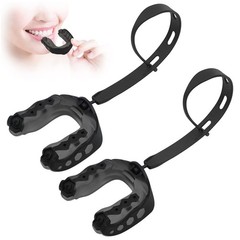 2Pack Football Mouth Guard, Soft Youth 5.5 cm(2.2 Inch)* 5 cm(2 Inch), Black