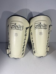 FAIRTEX SP7 TWISTED SHIN PADS GUARDS WHITE MUAY THAI KICK BOXING MMA K1 – Xl