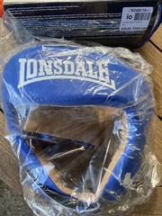 LONSDALE MENS CLUB SPARRING CHALLENGER OPEN FACE HEADGUARD BLUE SIZE XL
