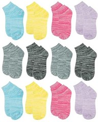Gelante 12-Pair Women’s Ankle Socks, Colorful Comfortable One Size Space Dye