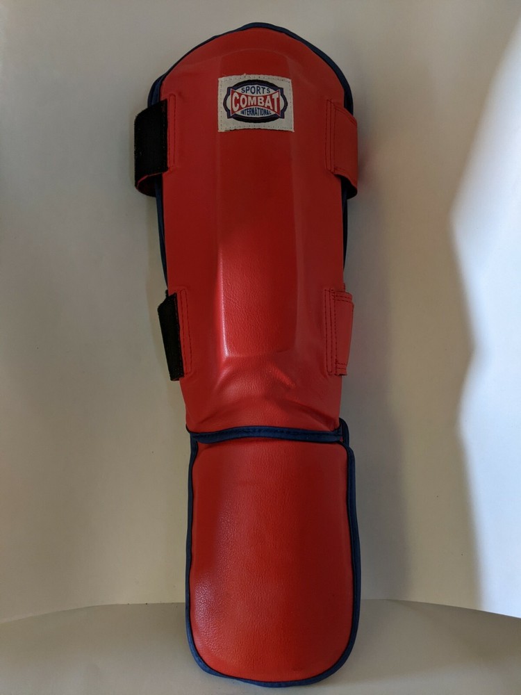 NOS Combat Sports Martial Arts Shin-Instep Guard Red Large Brand New