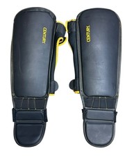 Century Brave Shin Instep Guards Black Yellow Martial Art MMA Muay Thai Training