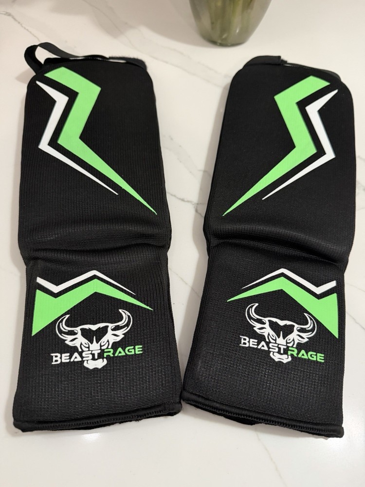 Beast Rage Shin Guards For Kickboxing, MMA, Martial Arts Size: S/M