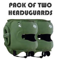 FADI 2 Pack Boxing Headgear Leather L/XL Green MMA Muay Thai Sparring Gear