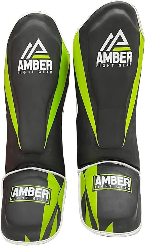 Amber Pro Style Competition Muay Thai Shin Guards with Instep Protection