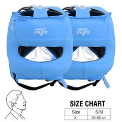 FADI Sports A1 Leather Boxing Headgear 2 Pack S/M Blue MMA Muay Thai Guard