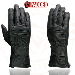 SH451 Men’s Leather Gauntlet Racing Motorcycle Hand Gloves with XX-Large Black