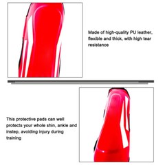 Martial Arts Shin Guards PU Leather Leg Foot Protector Thicken Protective J4M0