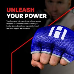 Hawk Padded Inner Gloves Training Gel Hand Wraps for Large-X-Large, Blue