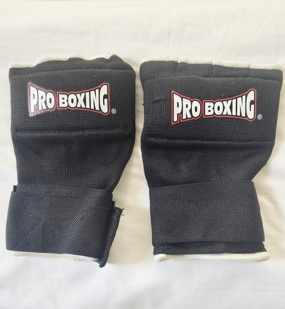 Pro Boxing Inner Gloves Quick Hand Wraps Boxing MMA Blk/Wht Size Large