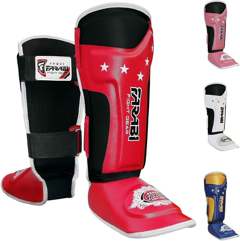 FARABI Junior Kids Boxing Shin Instep Gel Padded Guard Training Shin Protector