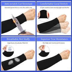 Sintege 3 Pairs Arm Protectors for Thin Skin and Bruising Cut 7.9 Inch, Black