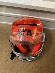 ATA Sparring Helmet, Adult Red, Face Shield, Macho Martial Arts