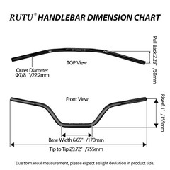 Universal 7/8″ 22mm Dirt Bike Handlebars with Chest Protector Pad for Black