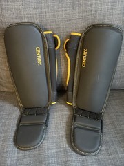 NEW Century MMA Martial Arts Shin Guards BRAVE Black Yellow L XL