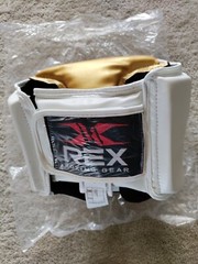 Rex Large kids Boxing Headgear MMA. white/gold. NEW