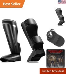Padded MMA Shin Guards – Adjustable Muay Thai Leg Guards for Kickboxing Training