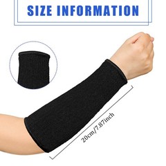 Sintege 3 Pairs Arm Protectors for Thin Skin and Bruising Cut 7.9 Inch, Black