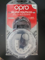 OPRO Silver Level Youth Self-Fit Mouthguard w/Case Twin Pack Black/White