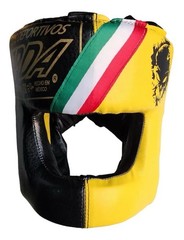 Yellow Leather PRO Boxing Full Face Headgear String Made In MEXICO Adults Zepeda
