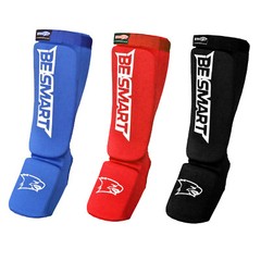 BE SMART ELASTIC CLOTH SHIN & INSTEP GUARDS – Muay Thai MMA Taekwondo Leg Pads
