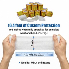 Mexican Boxing Hand Wraps, Elastic Bandages, 2 Inch x 5.5 Yards, 16 Pack, for…