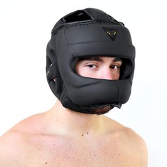 Mytra Fusion Boxing Headgear MMA Kickboxing Grappling Standard, Black