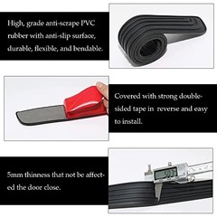 ASUBHA Car Rear Bumper Protector, Bumper Guard, Universal Rubber Anti Black