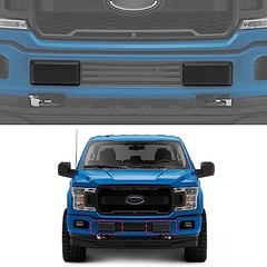 2Pcs F150 Front Bumper Guards Pads Cover Insert Cap Compatible with 18-20 F-150