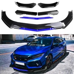 Front Lip for Car,Universal Front Bumper Lip Chin Glossy Black with Blue