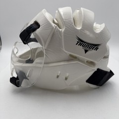 Thunder ProForce Martial Arts Boxing Headgear Face Shield White Medium