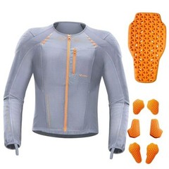 Motorcycle Shirt Mesh Motorcycle Jacket Men with CE Level 2 Armor Small Grey
