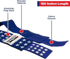 Amber USA Flag Handwraps, 180 inch Breathable Polyester Boxing Wraps for MMA